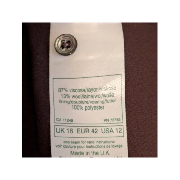 Vintage 90s Laura Ashley Burgundy Floral Faux-Wrap Maxi Skirt 12 - Picture 5 of 9